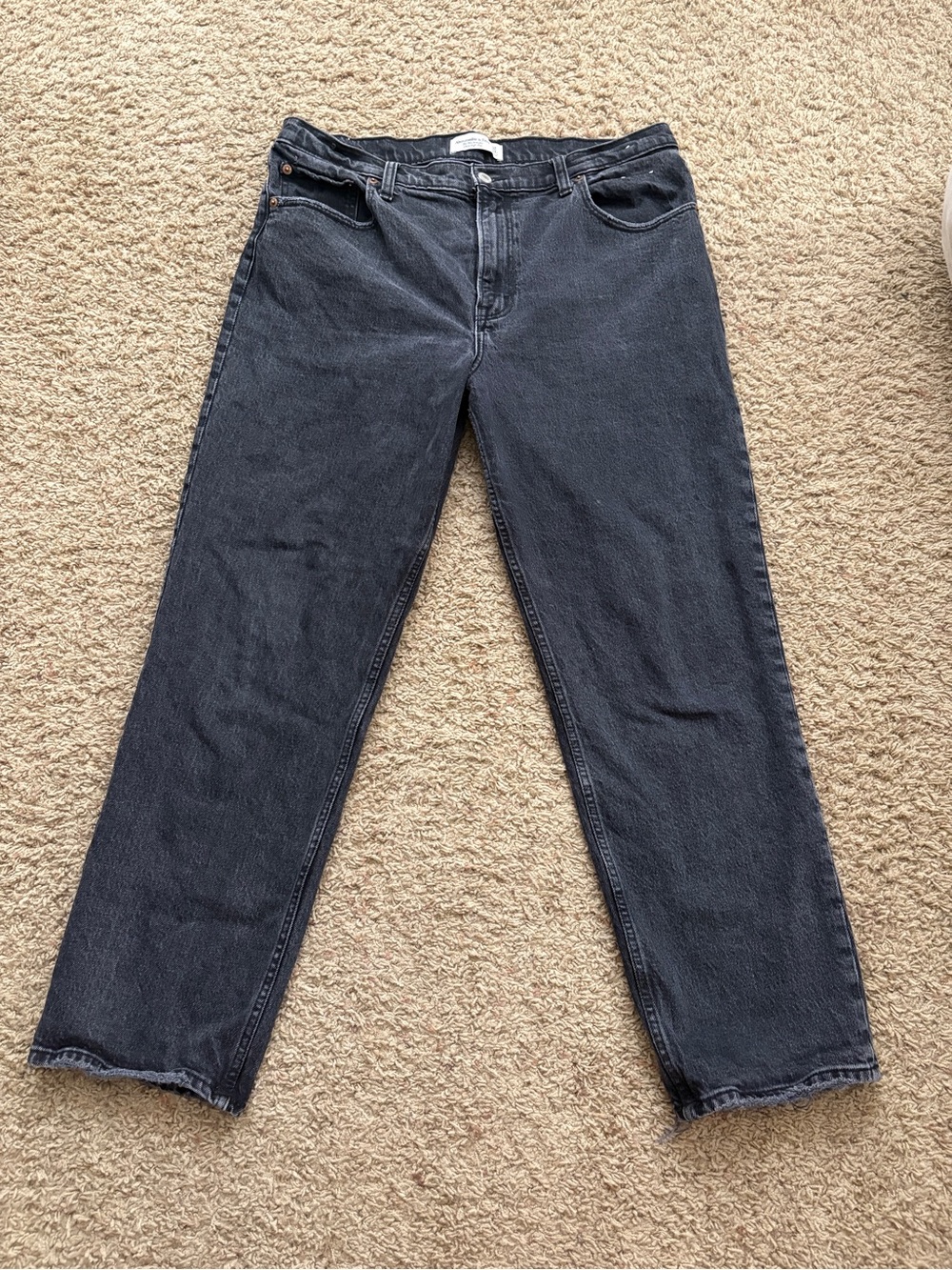 Abercrombie 90’s Straight Ultra High Rise Black Jean Women’s 14 Short